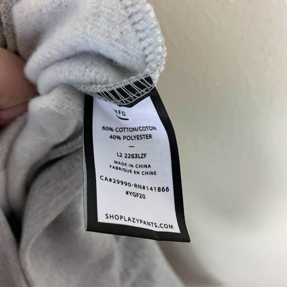 LazyPants Hoodie M Sweatshirt Gray Cooper NWT - Picture 7 of 9
